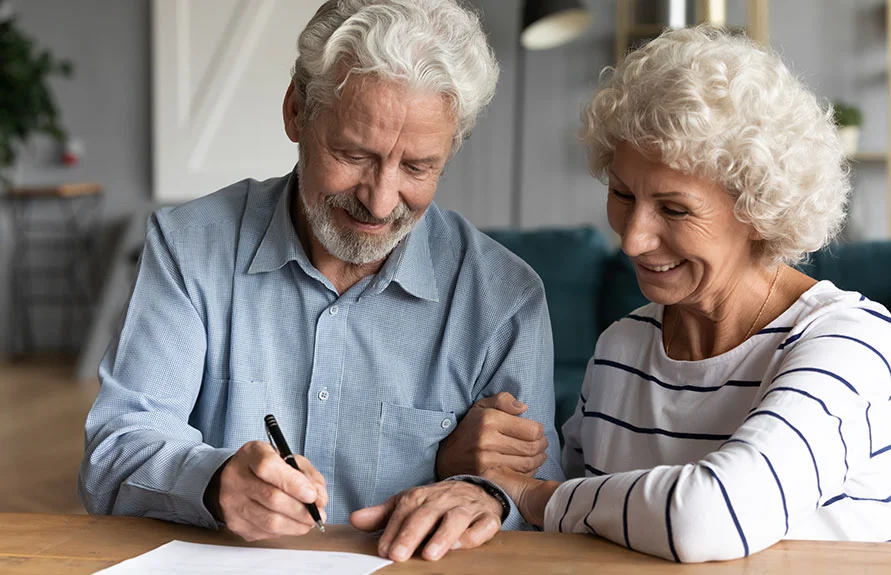 happy elderly couple